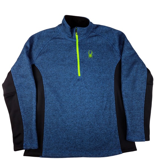 Spyder Other - Spyder Men's Blue Black 1/4 Zip Fleece Pullover Athletic Sweater XL